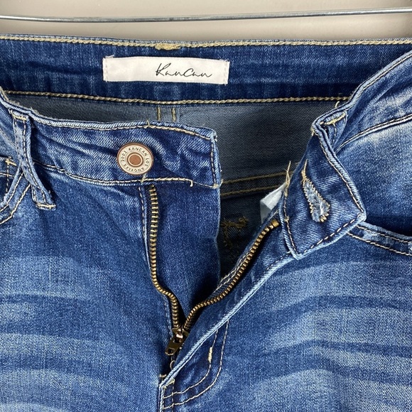 Kancan Blue Skinny Straight Raw Hem Distressed Jeans Size 9/28 - Picture 13 of 15